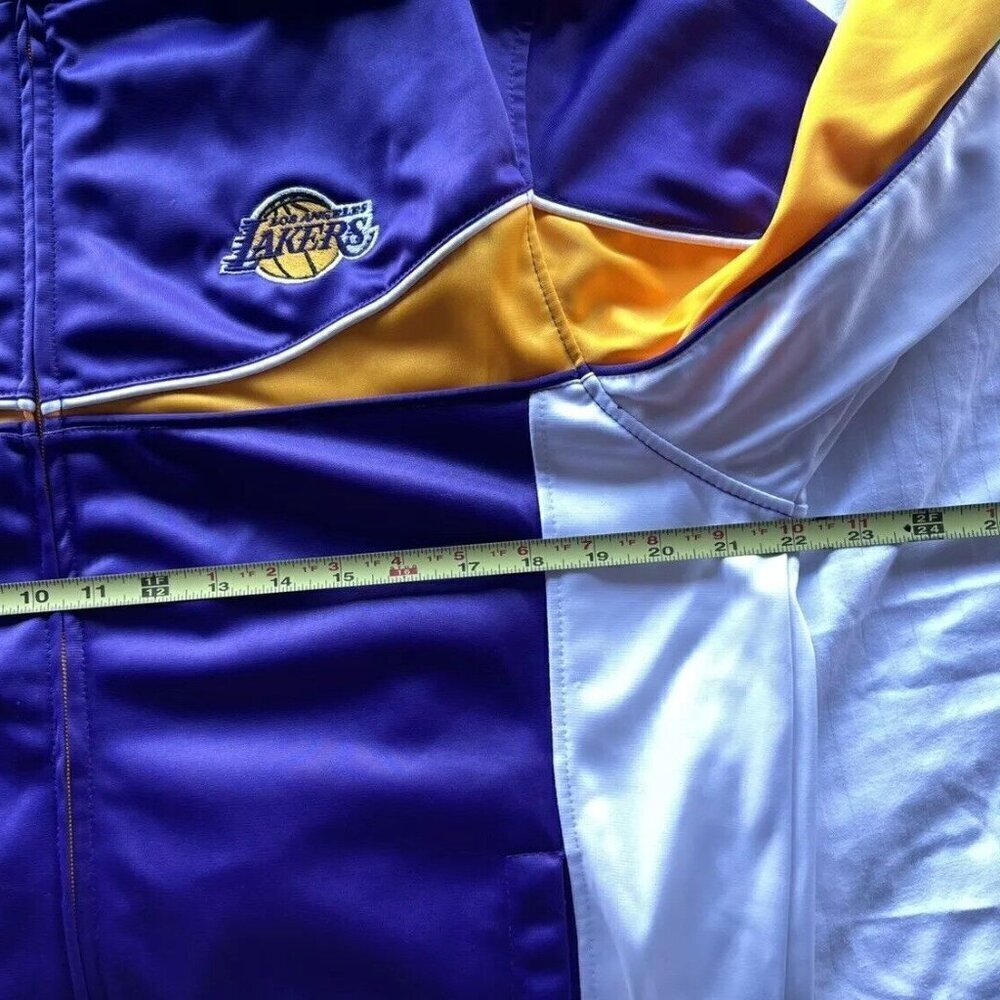 Vintage Los Angeles Lakers Jacket Purple Yellow UNK BLUE LABEL Men’s sz Large - Picture 4 of 13